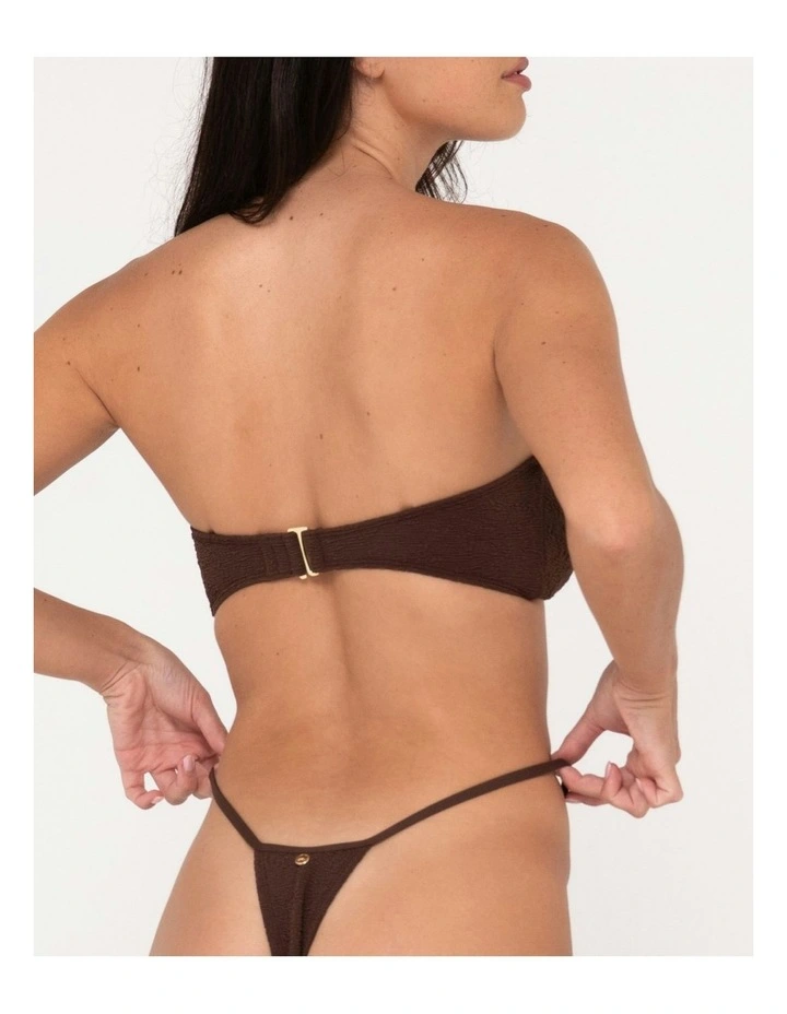 Sandalwood Twist Bandeau Bikini Top in Brown image 4
