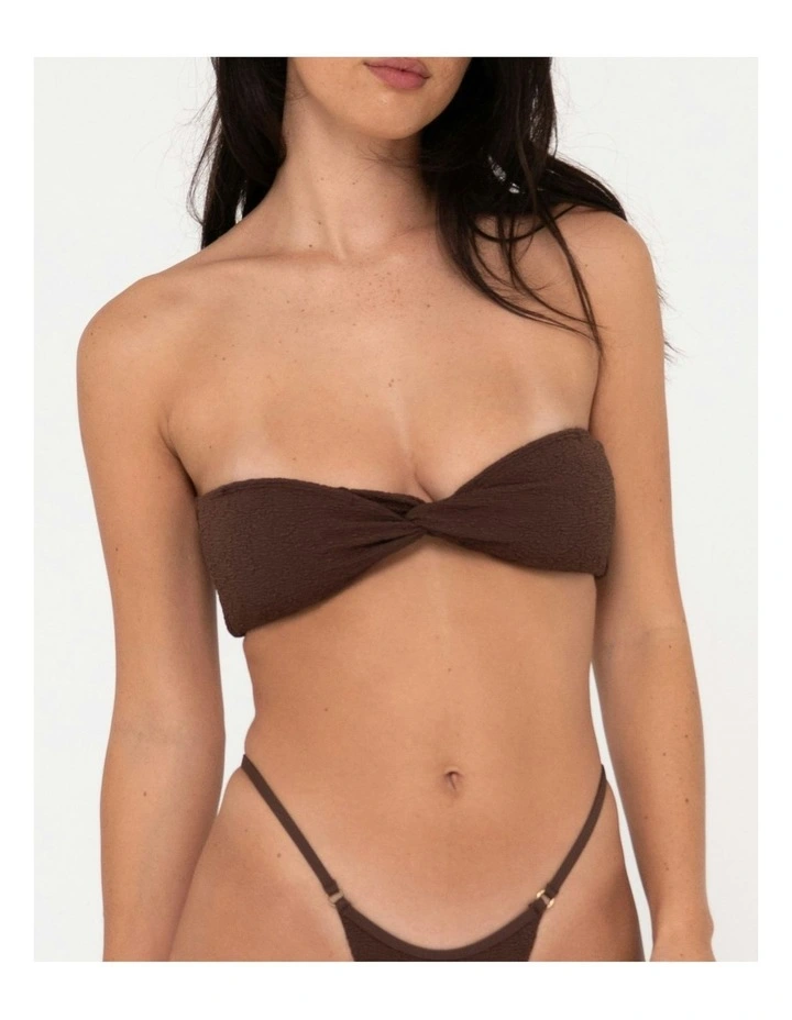 Sandalwood Twist Bandeau Bikini Top in Brown image 5