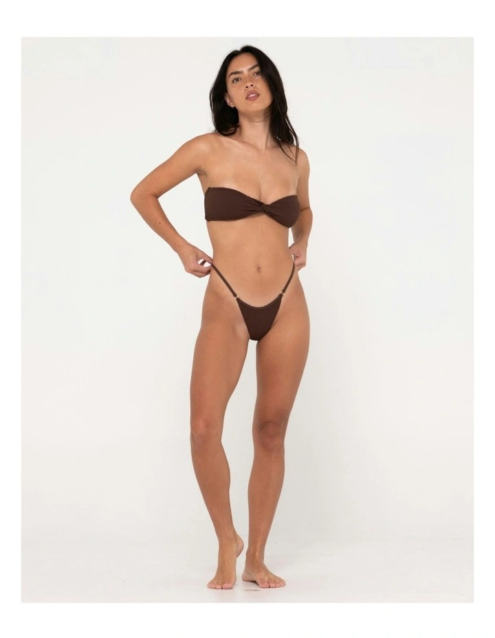 Sandalwood Twist Bandeau Bikini Top in Brown image 6