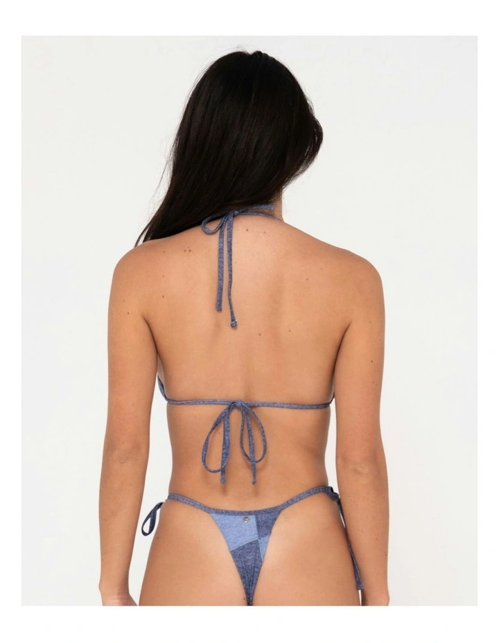 Britney Patchwork Multiway Bikini Top in Blue image 2