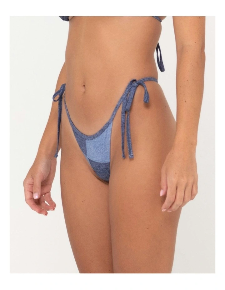 Britney Brazilian Side Tie Bikini Pant in Blue image 3