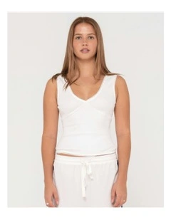 Lacey Vee Neck Tank in White