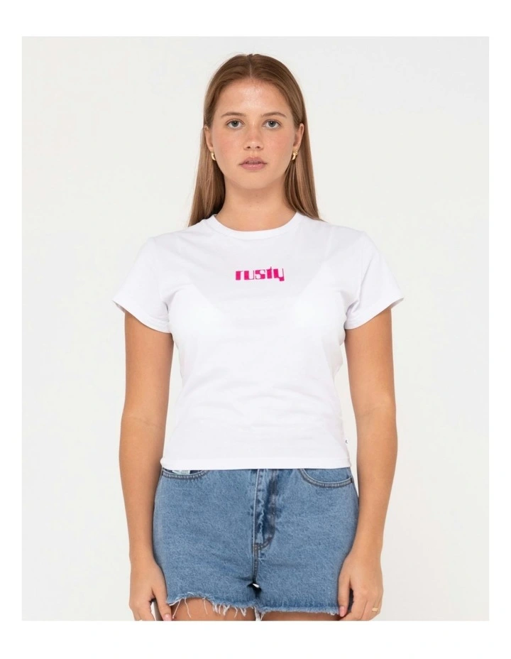 Ova Skimmer Baby Tee in White image 1