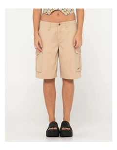 Tank Girl Low Rise Loose Fit Cargo Short in Natural