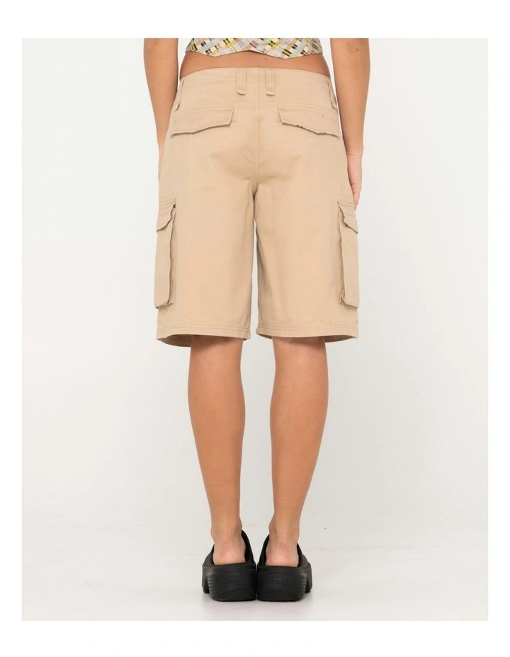 Tank Girl Low Rise Loose Fit Cargo Short in Natural image 2