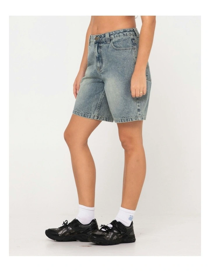 High Volume 18 Inch Denim Jort in Blue image 3