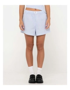 Ava Stripe Lounge Short in Blue