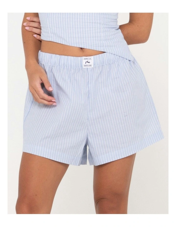 Ava Stripe Lounge Short in Blue image 4