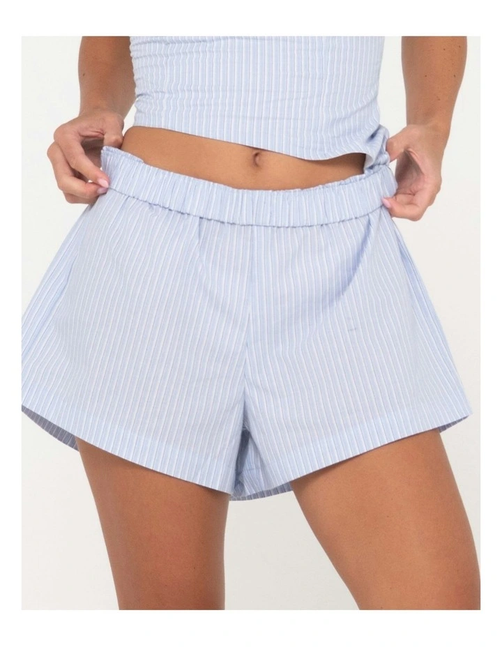 Ava Stripe Lounge Short in Blue image 5