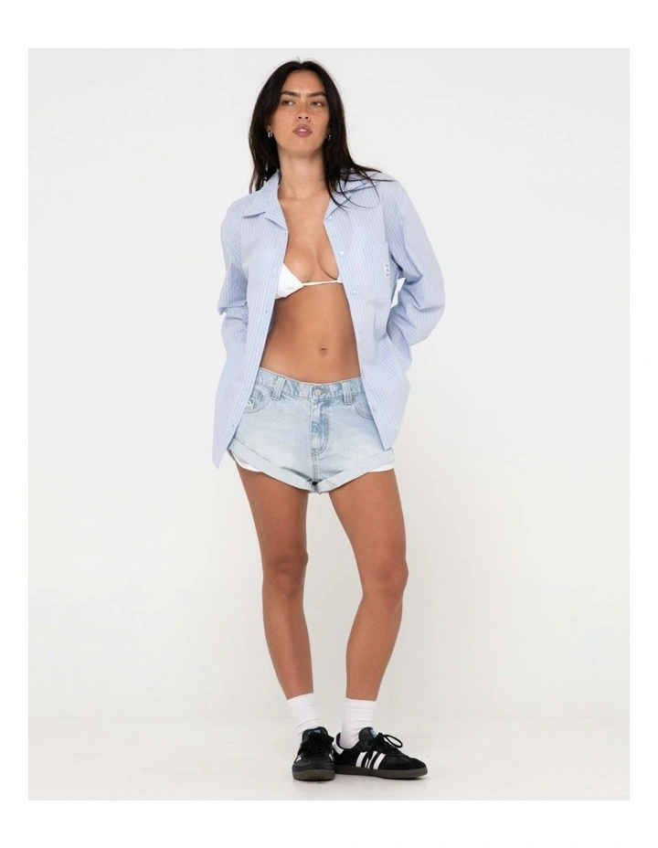 Ava Stripe Oversized Shirt in Blue image 5