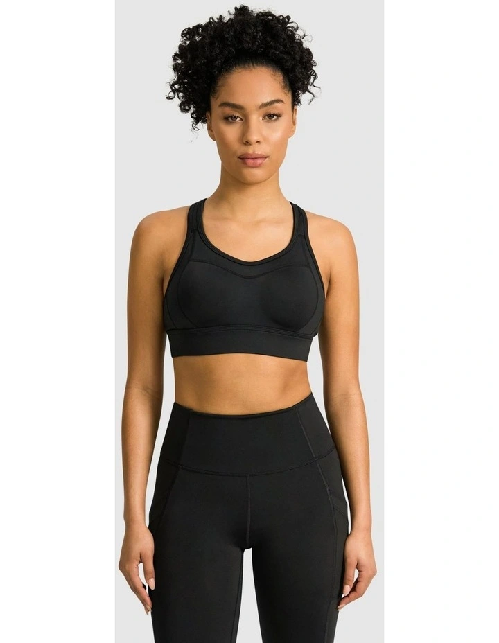Olympia Moulded Adjustable High Impact Sports Bra in Black image 1