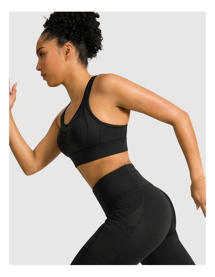 Olympia Moulded Adjustable High Impact Sports Bra in Black image 5