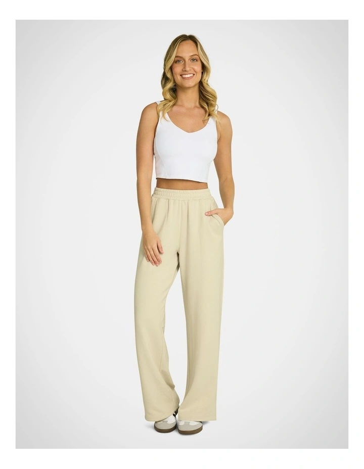 Rockwear Wide Leg Track Pants In Sand MYER