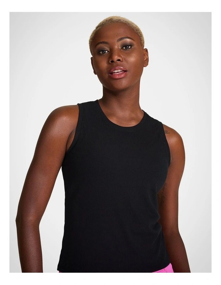 Ribbed Tank in Black image 4