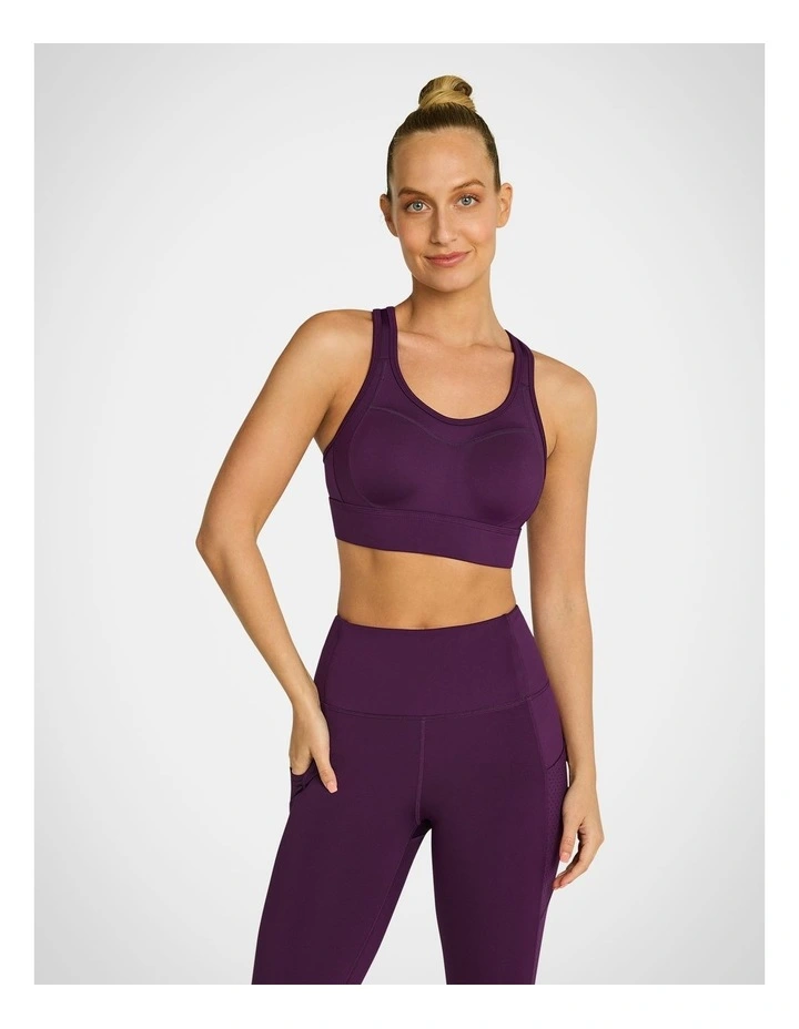 Olympia Moulded High Impact Sports Bra in Nightberry image 1