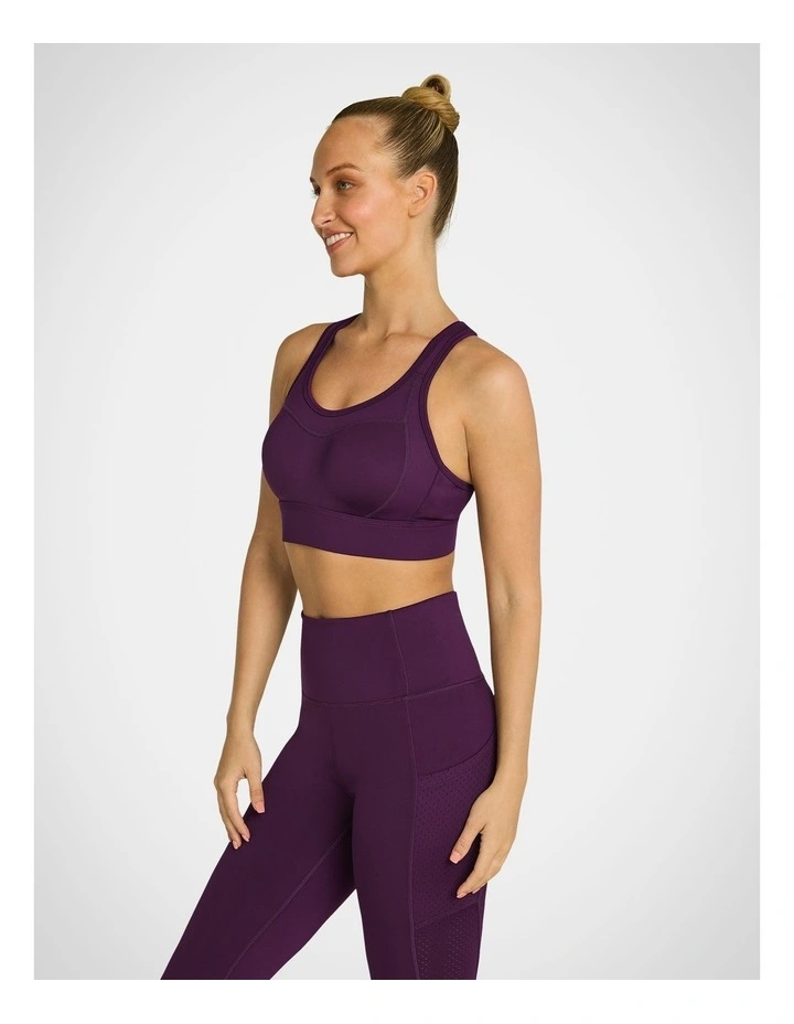 Olympia Moulded High Impact Sports Bra in Nightberry image 2