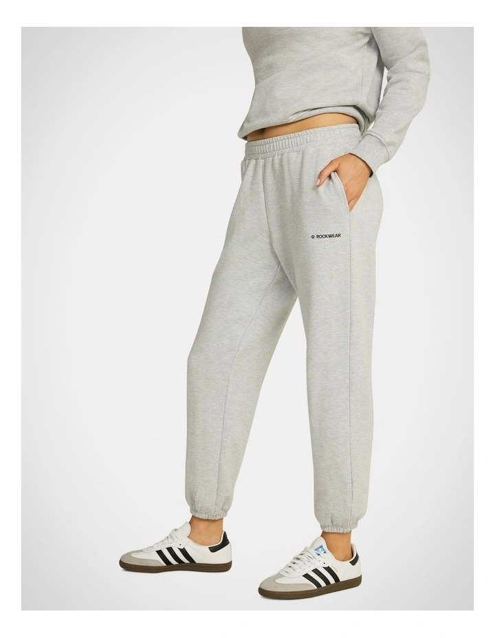 Rockwear Legacy Fleece Track Pants Light Grey Marle MYER