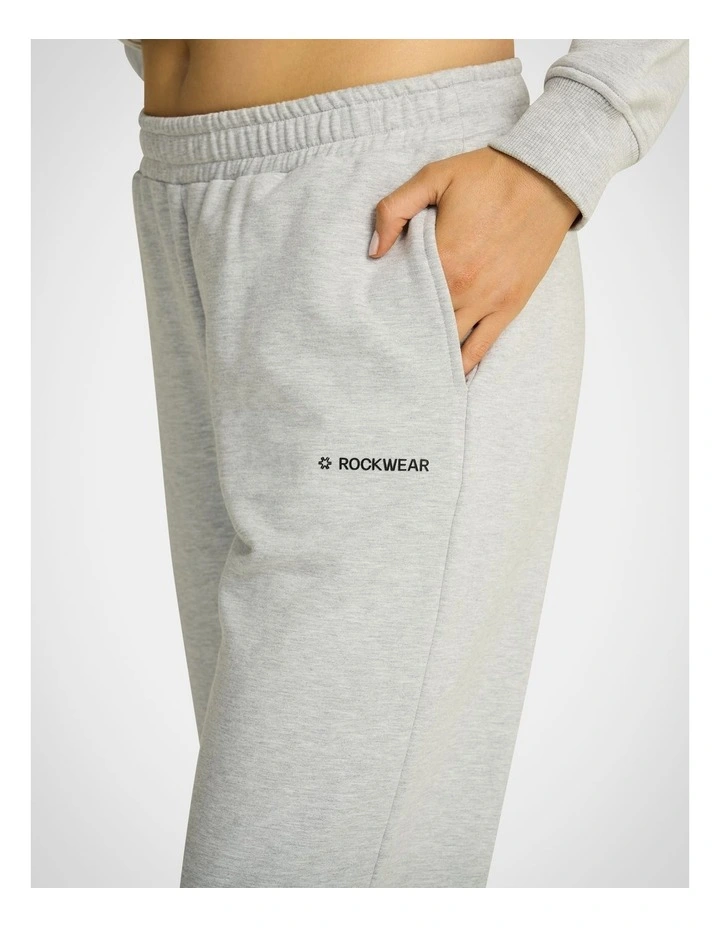Rockwear Legacy Fleece Track Pants Light Grey Marle MYER