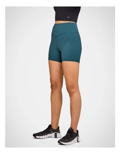 Base One Mid Thigh Bike Shorts in Midnight Green