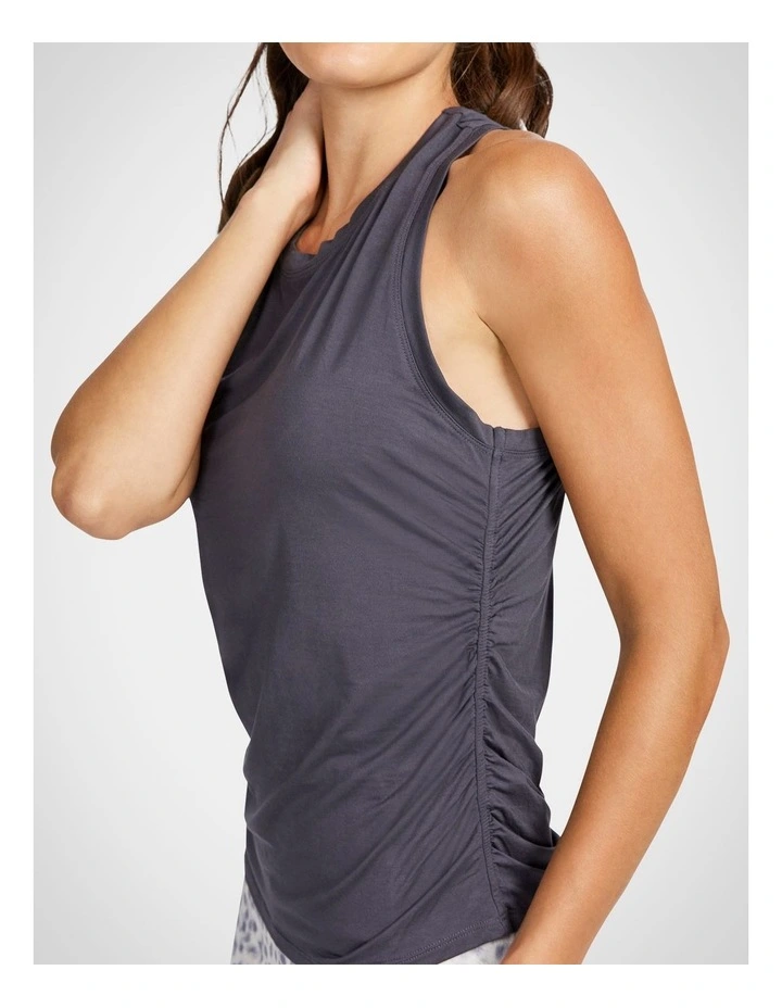 Ruched Side Tank in Grey image 4