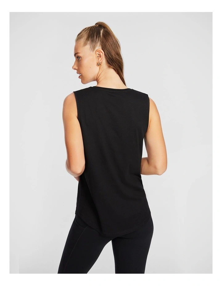 Embossed Boyfriend Tank in Black image 2