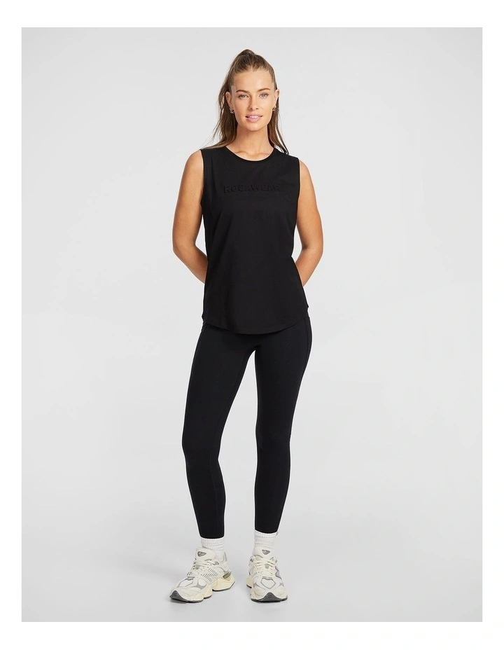 Embossed Boyfriend Tank in Black image 4