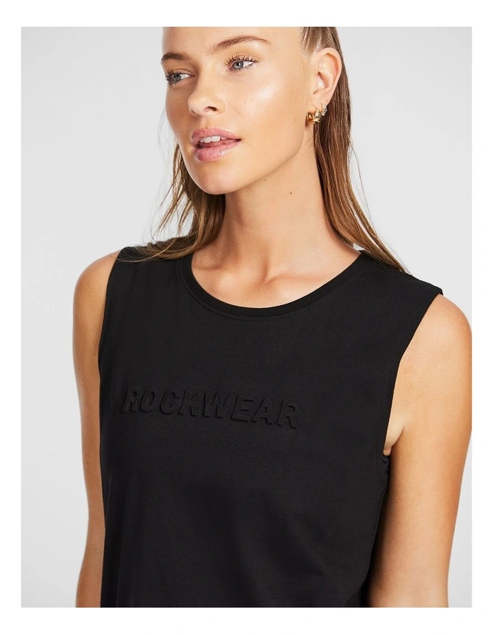 Embossed Boyfriend Tank in Black image 5