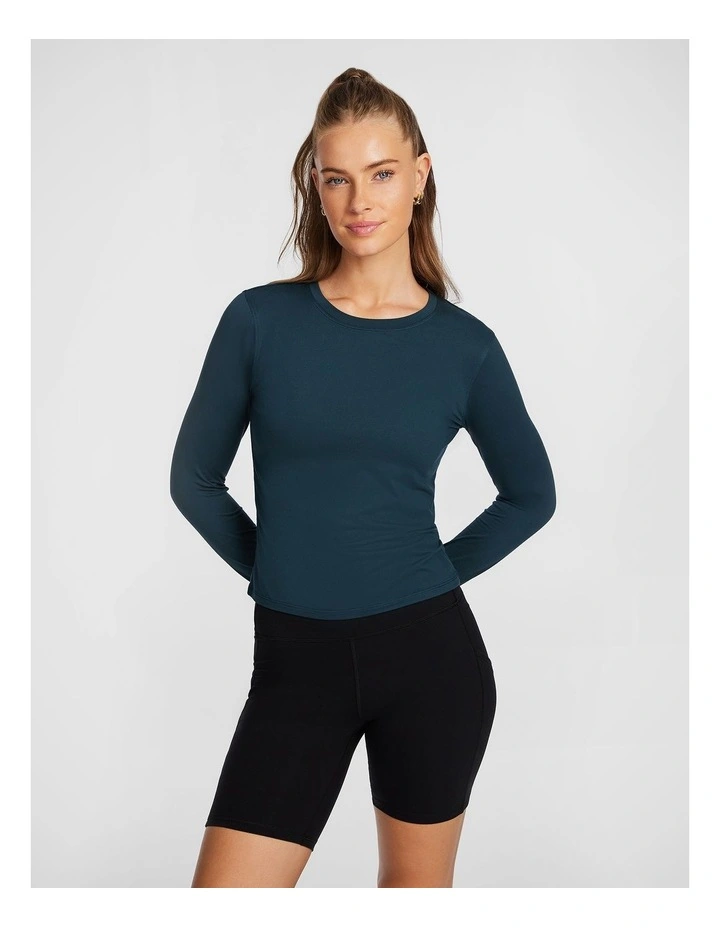 Activate Brushed Long Sleeve Top in Green image 1