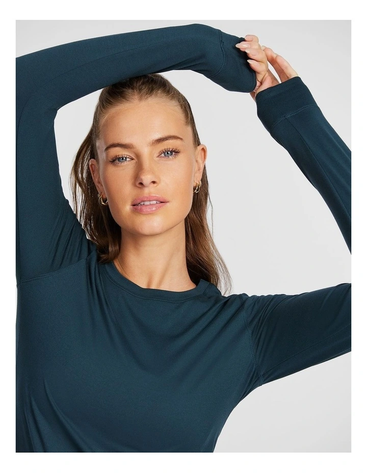 Activate Brushed Long Sleeve Top in Green image 5