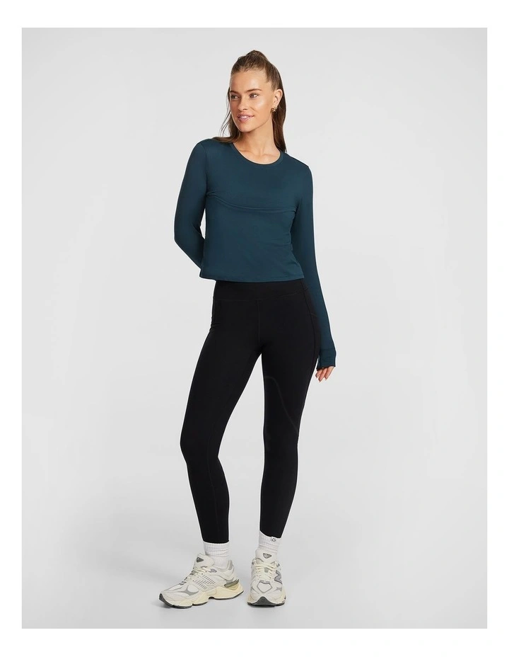 Activate Brushed Long Sleeve Top in Green image 6