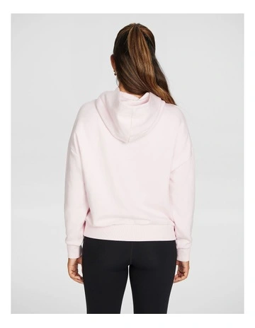 Plush Fleece Hoodie in Pink Gin