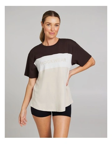 Blocked Boyfriend Tee in White