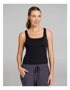 Base Layer Travel Tank Top in Black