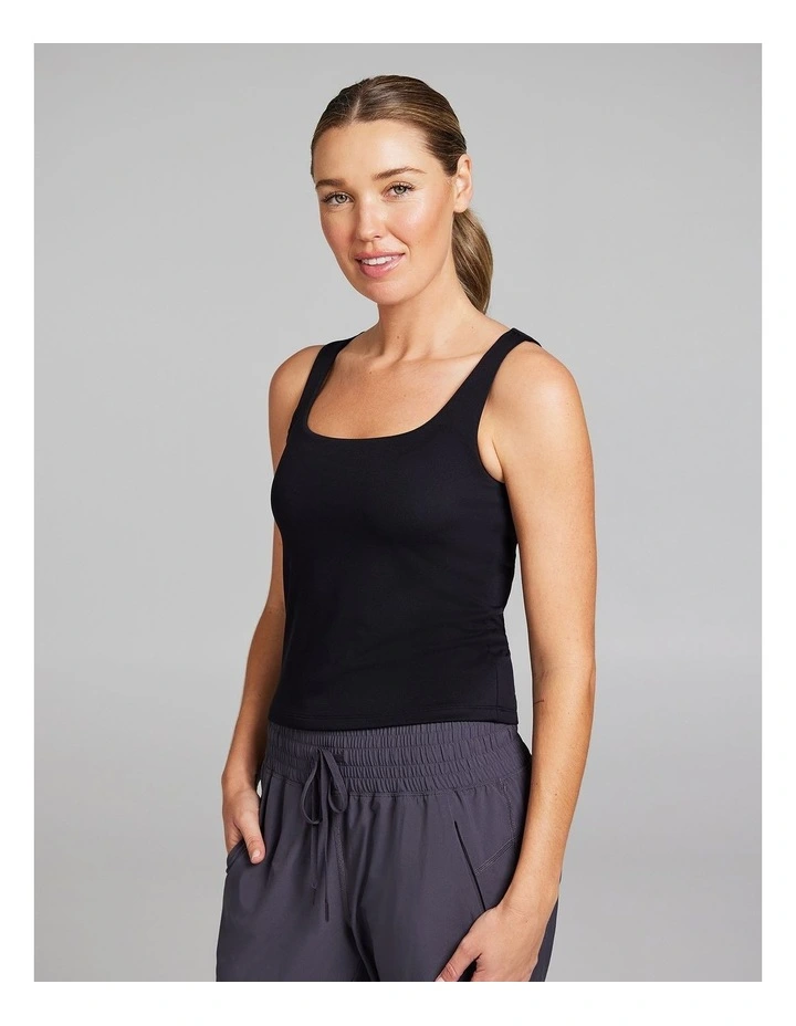 Base Layer Travel Tank Top in Black image 3