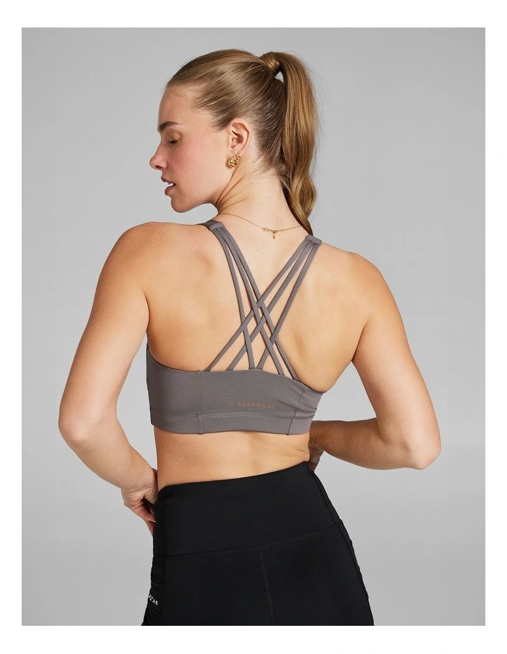 Energise Medium Impact Zip Sports Bra in Grey image 2