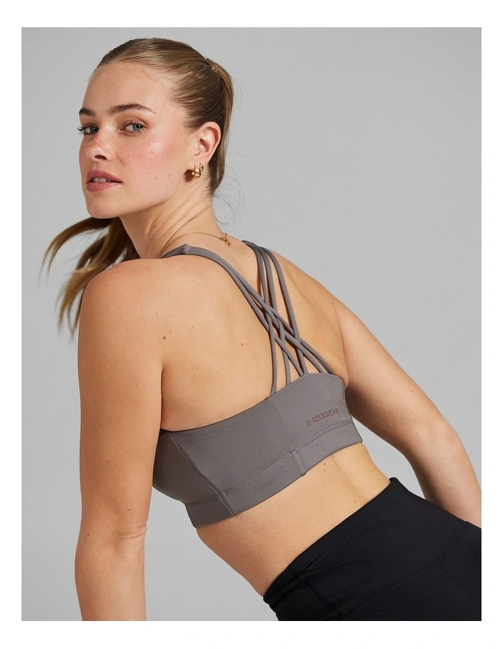 Energise Medium Impact Zip Sports Bra in Grey image 5