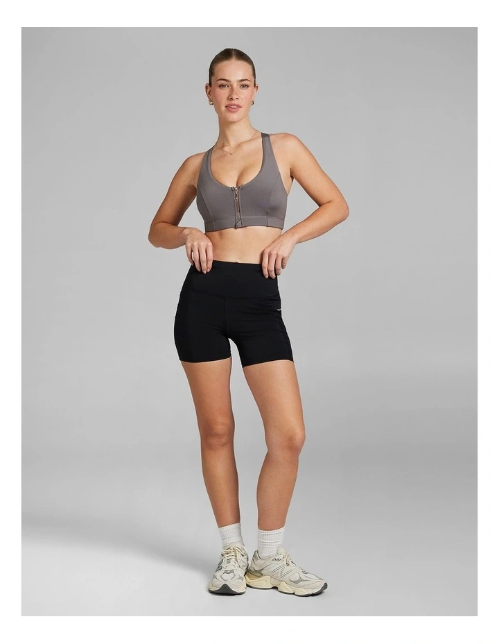 Energise Medium Impact Zip Sports Bra in Grey image 6