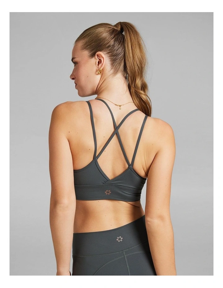 Veda Low Impact Sports Bra in Dark Khaki image 2