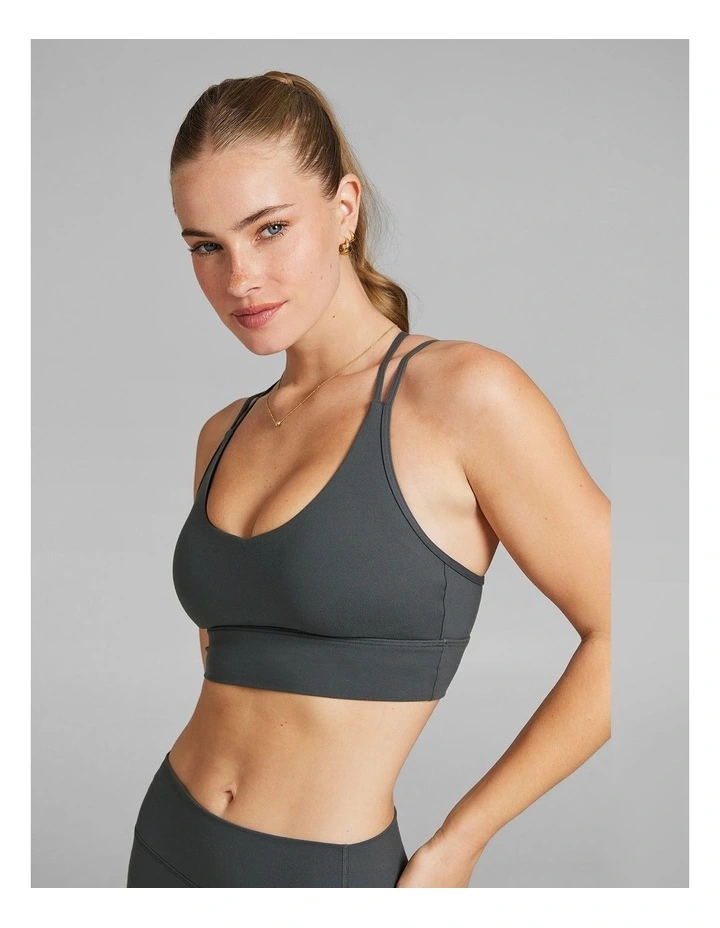 Veda Low Impact Sports Bra in Dark Khaki image 3