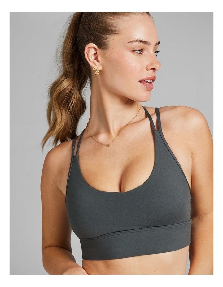 Veda Low Impact Sports Bra in Dark Khaki image 4