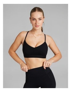 Low Impact Cross Back Sports Bra in Black