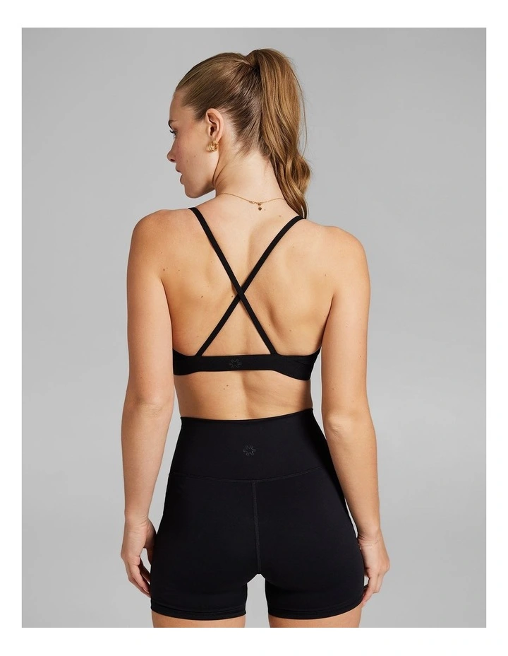 Low Impact Cross Back Sports Bra in Black image 2