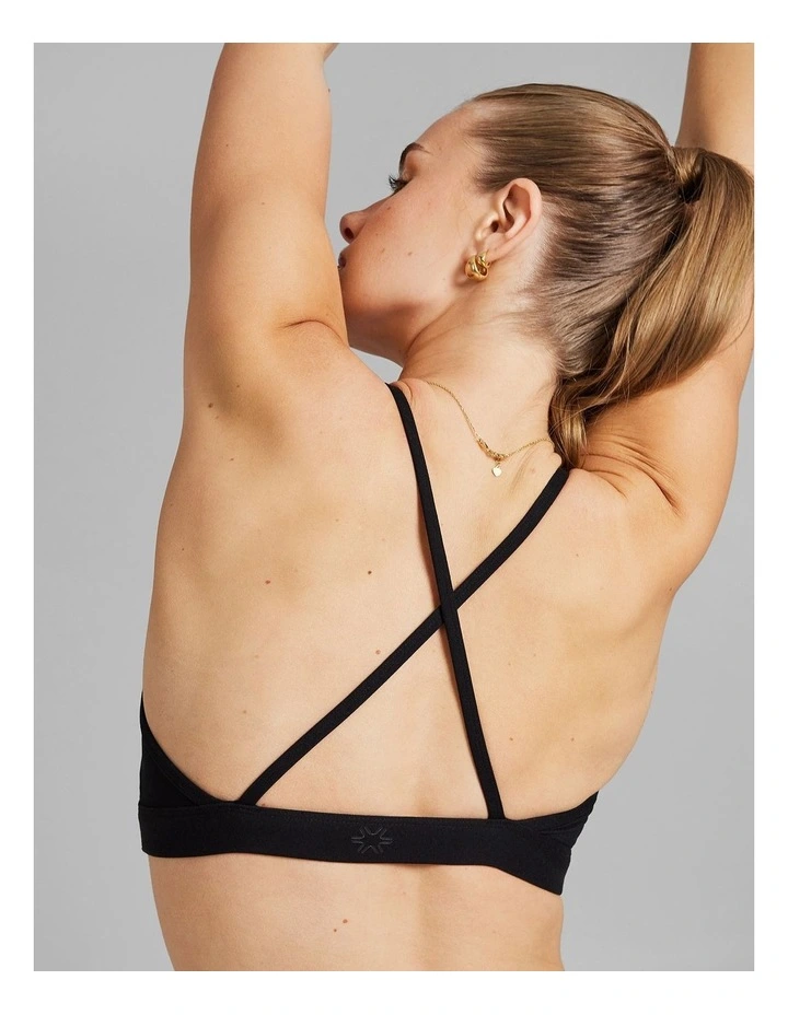 Low Impact Cross Back Sports Bra in Black image 5