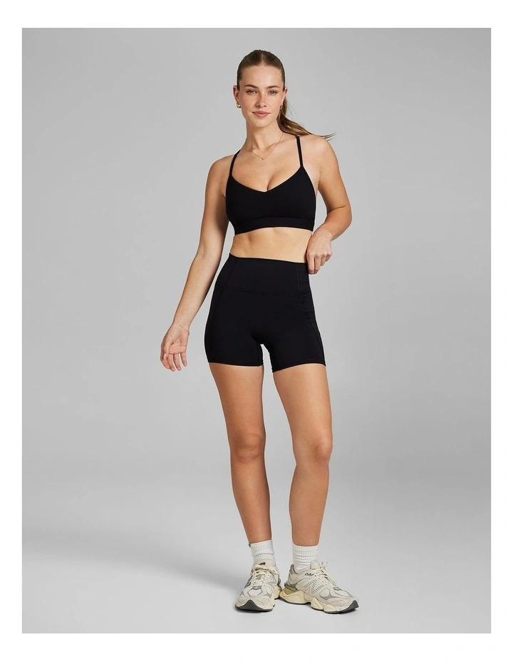 Low Impact Cross Back Sports Bra in Black image 6