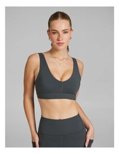 Veda Medium Impact Sports Bra in Dark Khaki