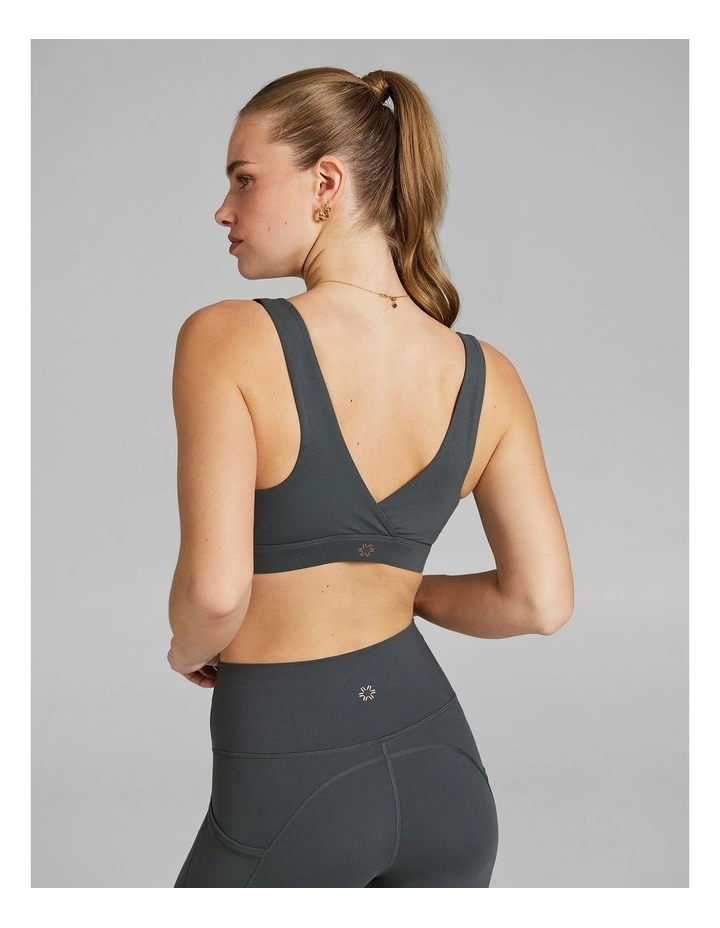 Veda Medium Impact Sports Bra in Dark Khaki image 2
