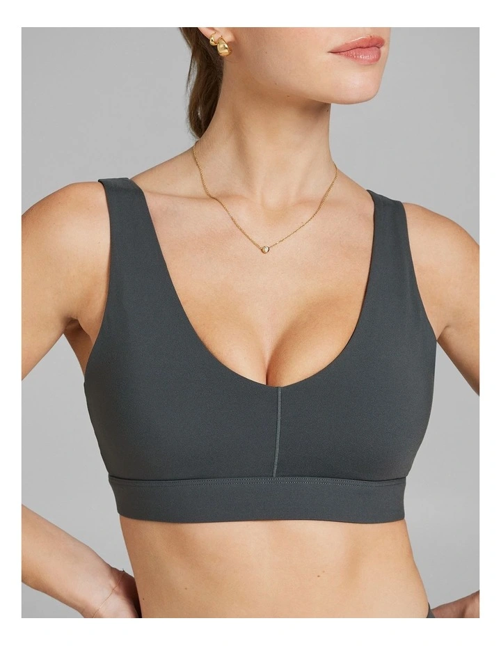 Veda Medium Impact Sports Bra in Dark Khaki image 4