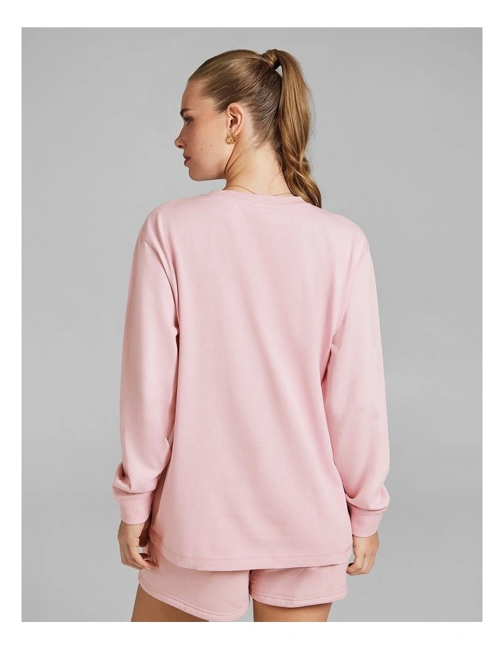 Heavyweight Oversize Long Sleeve Tee in Ballet Pink image 2