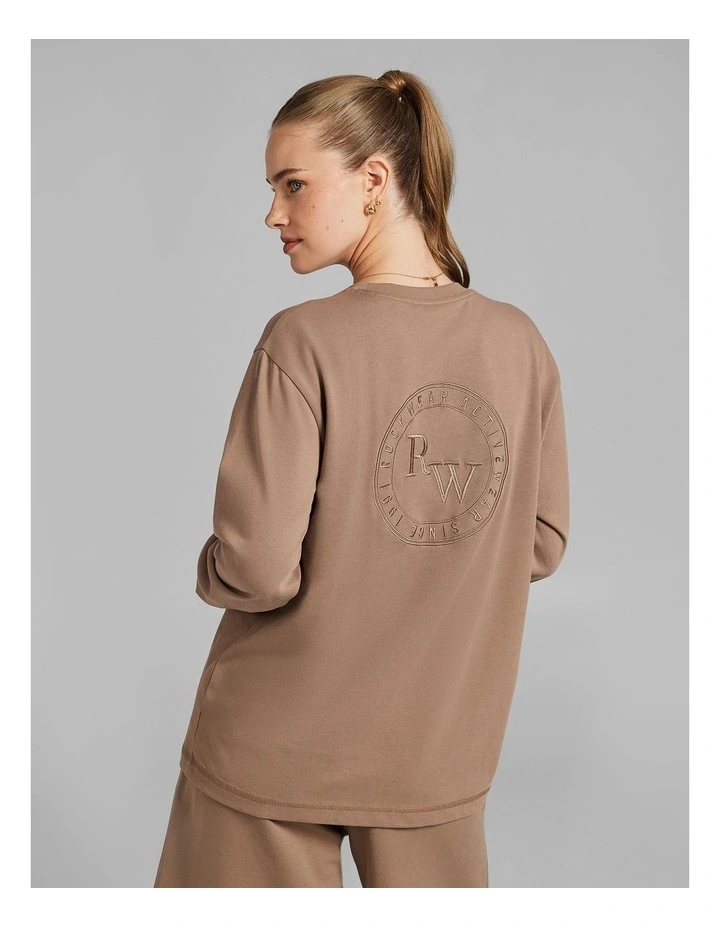 Heavyweight Oversize Long Sleeve Tee in Caramel image 2