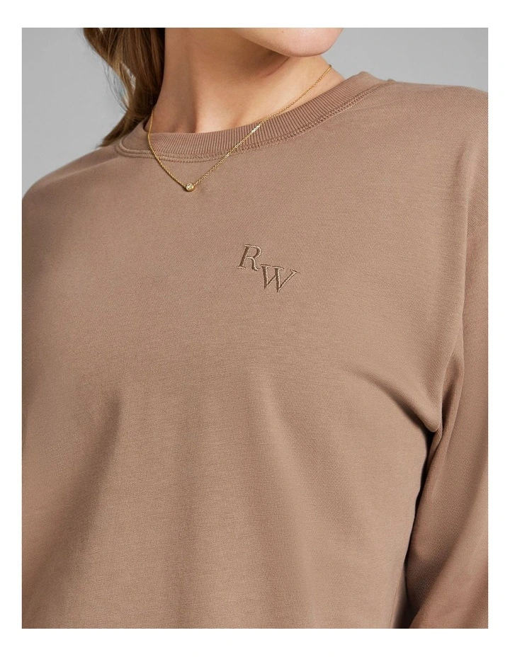 Heavyweight Oversize Long Sleeve Tee in Caramel image 4
